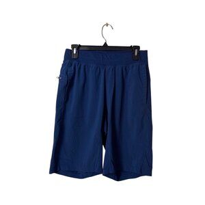 Lululemon Mens Blue Athletic Shorts With Elastic Waistband & Zippered Pocket